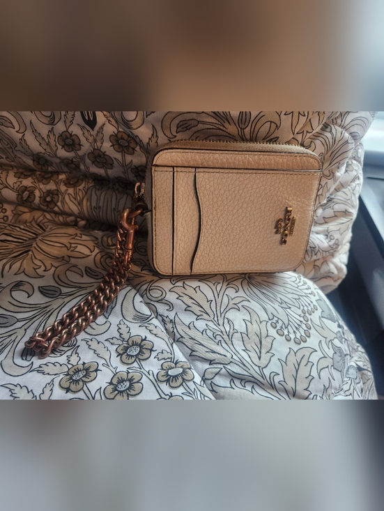 Coach Handbags - Coach Pebbled Leather Wallet in Light Beige